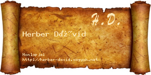 Herber Dávid névjegykártya